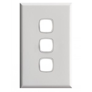 HPM Excel 3Gang Grid & Plate - White